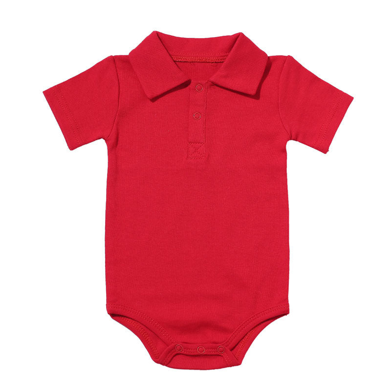 Lapel Collar Baby Onesie