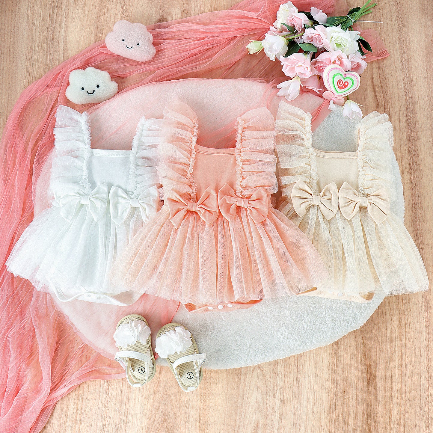 Princess Baby Jumpsuit with Net Skirt