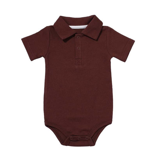 Lapel Collar Baby Onesie