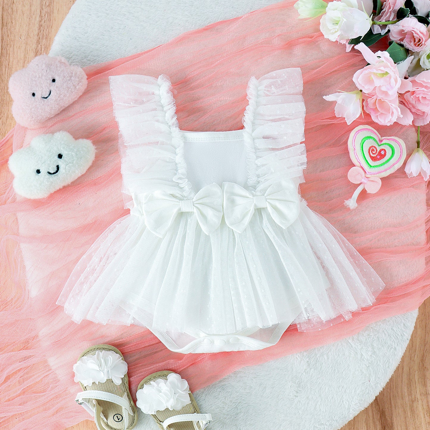 Princess Baby Jumpsuit with Net Skirt