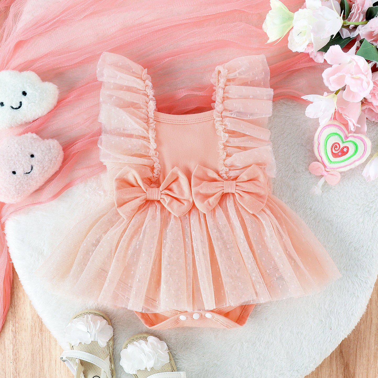 Princess Baby Jumpsuit with Net Skirt